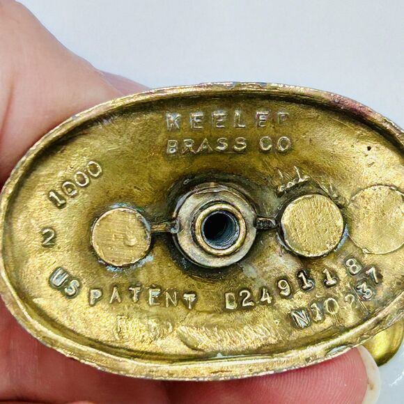 Vintage Keeler Brass Oval Porcelain Drawer Knobs Pulls Set of 8 - Picture 6 of 8